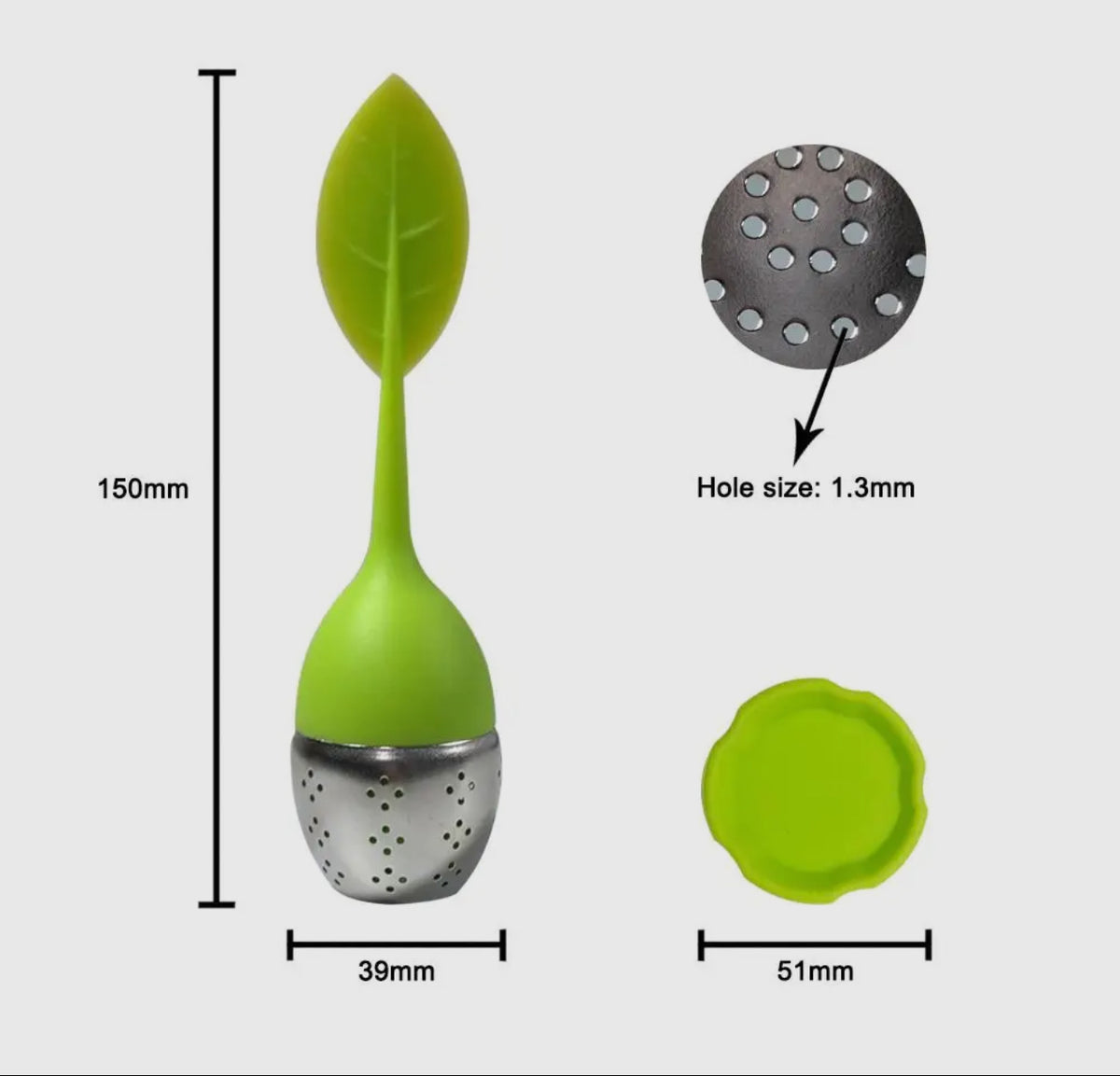 Leaf Shape Silicone Tea Infuser (304 Stainless Steel)